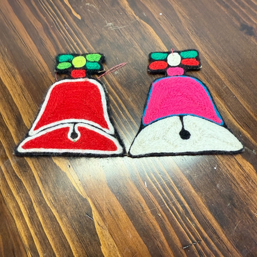 Darling Two Sided Handmade Vintage Bell‎ Ornaments